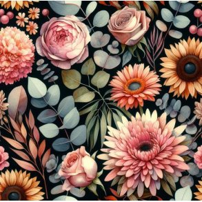 Viscose jersey, Blomster